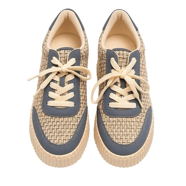 Universal Threads Woven Platform Sneakers Blue Cream Tweed Women's Size 9 in EUC - Image 13