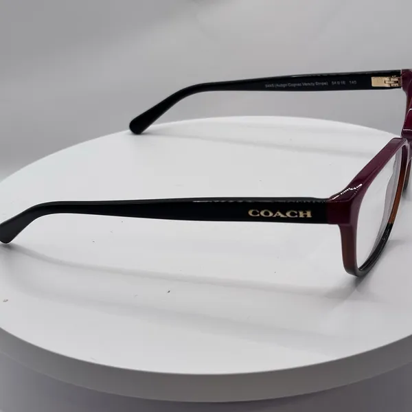 Coach HC6103 5445 54 -16 Aubgn Cognac Varsity Stripe Eyeglasses Pre-Owned - Image 2