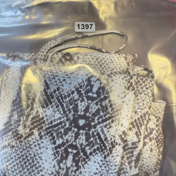 1397 |‎ White House Black Market Snake Print Cocktail Slip Dress Brown Womens M - Image 10
