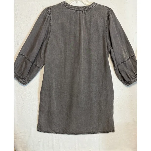 Entro Women's Gray Chambray Tunic‎ Dress Size M Western Chic Prairie Country - Image 2