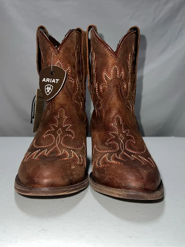 Ariat Brown‎ Embroidered Leather Western Boots - Image 2