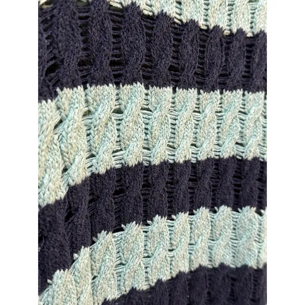 NWT Anthropologie Pilcro Cable Sweater Size Large Tunic Striped Linen Cotton - Image 6