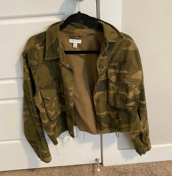Topshop Distressed Hem Camo Jacket - Image 2