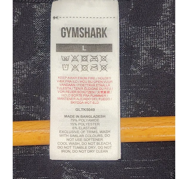 Gymshark Camo Racerback Tank Black/Grey Women’s Size Large - Image 6