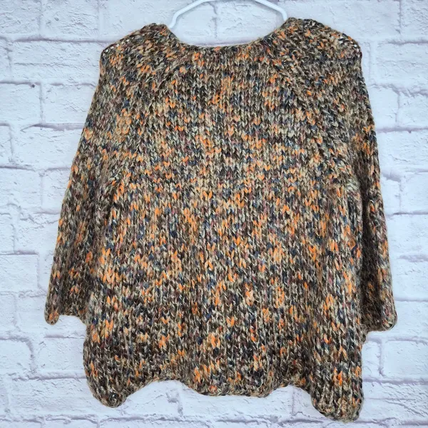 Relativity Chunky Knit Cardigan Sweater Large Mohair Alpaca Blend Brown Orange - Image 3