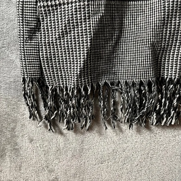 Vilagallo Checked Fringe Zip Up Wool Dress Black White Houndstooth Size 36 US‎ 4 - Image 7