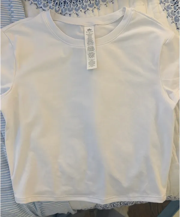 White Alo Crop Yoga Top - Image 2