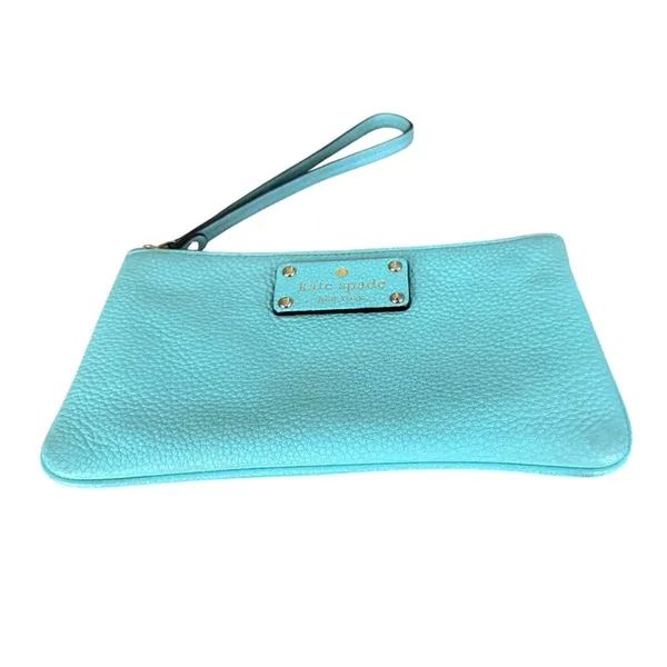 Kate Spade Chrissy Berkshire Wristlet Purse Wallet Blue Leather - Image 8