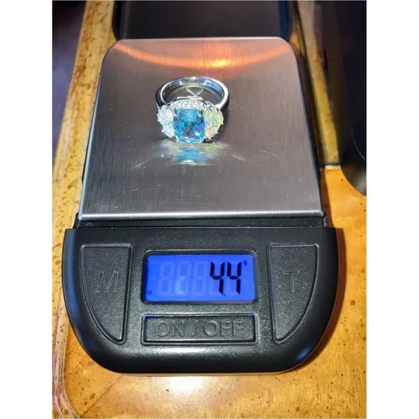 Sky Blue Topaz Ethiopian Opal Ring Size 5.75 - Image 10
