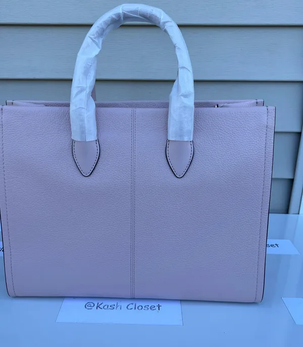 Michael Kors Mirella Medium Pebbled Leather Tote Bag - Powder Blush Multi - Image 4