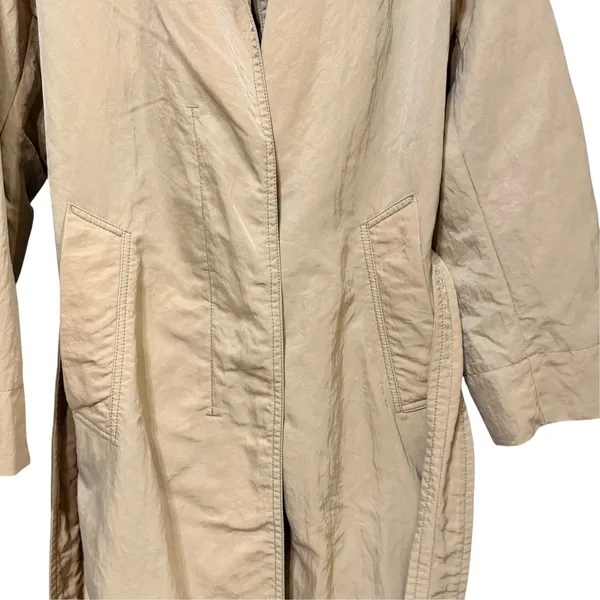 Vince Womens Tan Khaki Belted Nylon Trench Coat V860691416 Size Small - Image 5