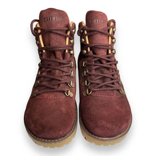 Birkenstock Women's‎ Size 7 Nubuck Leather Laced Ankle Boots Burgundy EU 38 - Image 2