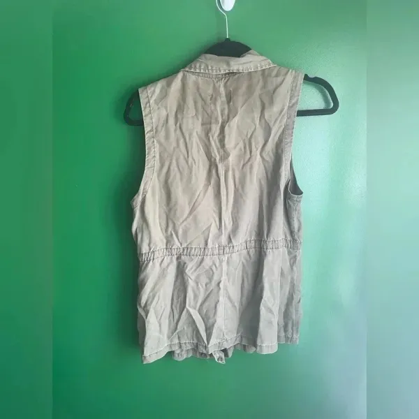 CLEARANCE American Eagle Army Green longline Utility‎ Vest Small - Image 4