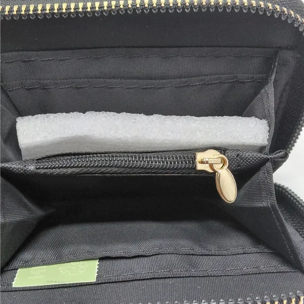 Alexis Bendel Womens Wristlet Wallet Black Pebbled Zip Around Coin Card Holder - Image 5