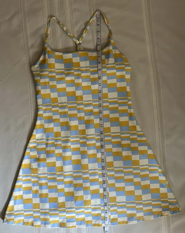 Outdoor Voices TechSweat Move Free Active Dress Size M Checkered Print Sport EUC - Image 9