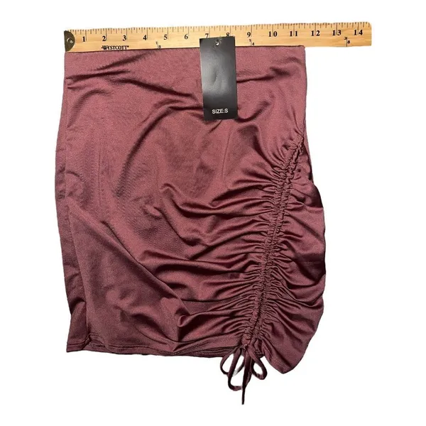 21 Saints Mauve Ruched Bodycon Mini Skirt, Small‎ - Image 5