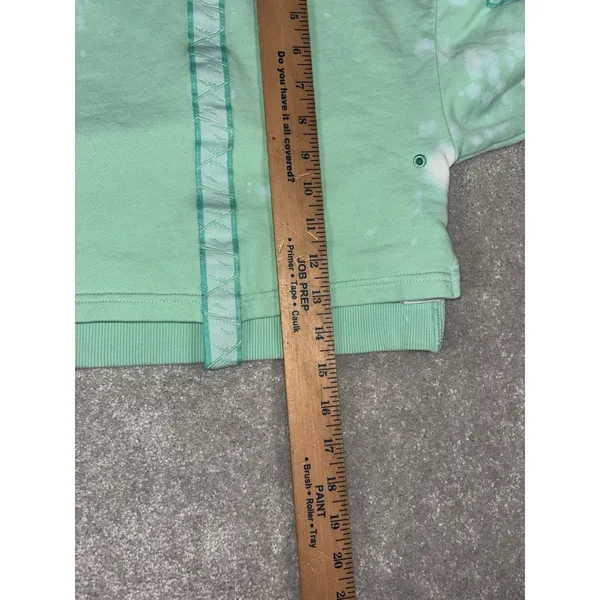 Gymshark Women's 24/7 Cropped sweater‎ mint green custom bleached small - Image 8