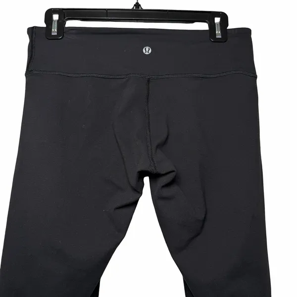 Lululemon Womens Size 8 Black Crop Leggings 21" Inseam High Rise Yoga Athletic - Image 3