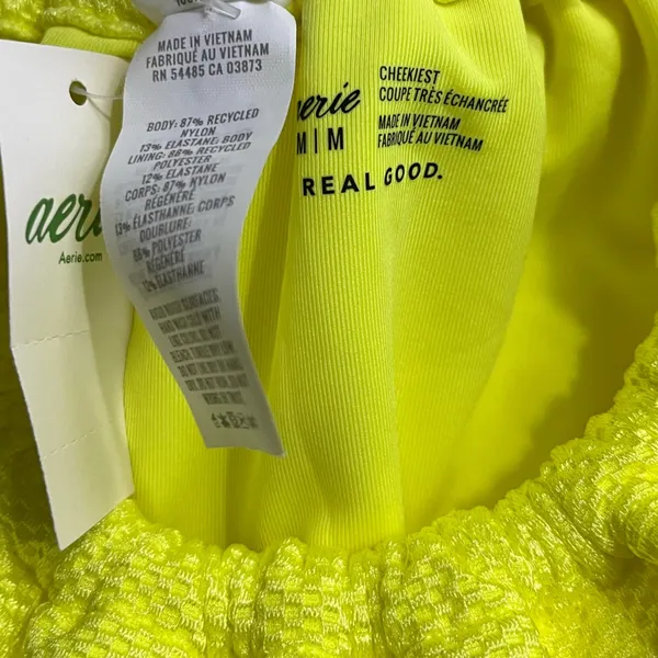 Aerie • NWT Neon Lemon Vibrant Yellow Bikini Bottoms Scrunch Tie - Image 4