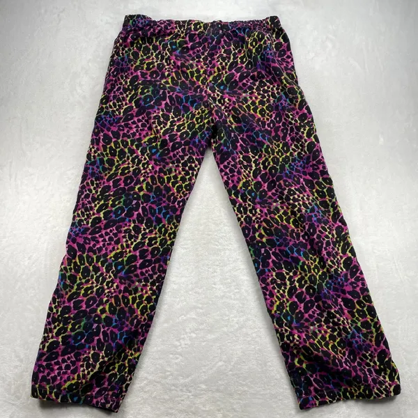 AERO Leopard Print Flannel Lounge Pants Rhinestone Logo Comfy Casual‎ Medium - Image 9