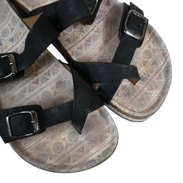Boutique by Corkys Women's 9 Tan Line Sandal in Black Metallic - Image 6