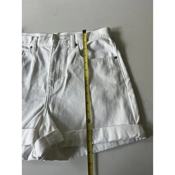 Uniqlo Jeans Women’s 28 White High Rise Denim Shorts - Image 7