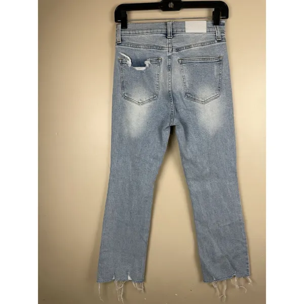Pistola Women’s High Rise Cropped Denim Jeans Light Wash Raw Hem Size 26 - Image 5