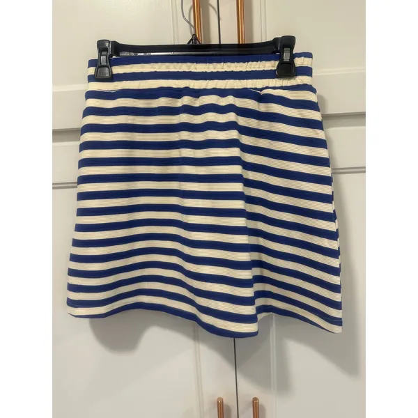 Blue White Striped 2 Piece Skirt Set Sleeveless tennis pickleball Small preppy - Image 4