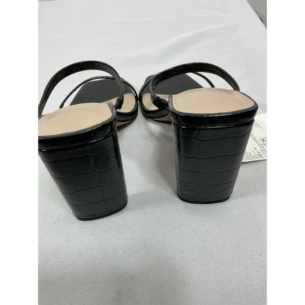 Womans NWT The Drop Slip On Mules 7 Black Square Toe Heel - Image 4