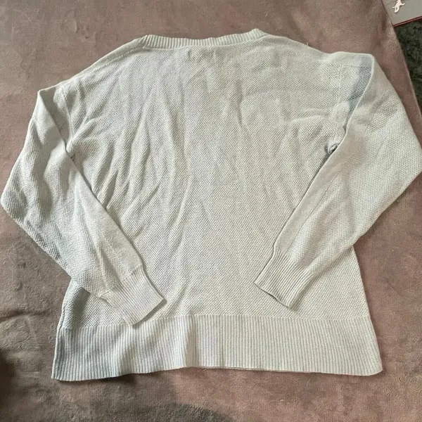 American Eagle Outfitters SZ M‎ Long Sleeve Light Blue Shirt Thin Knit Academia - Image 2