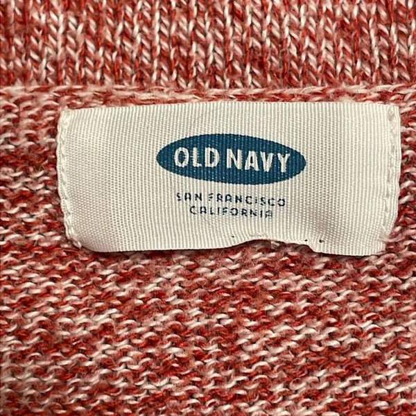 Old Navy Sweater Red Marled V-Neck Knit Pullover Casual Womens‎ Large - Image 5