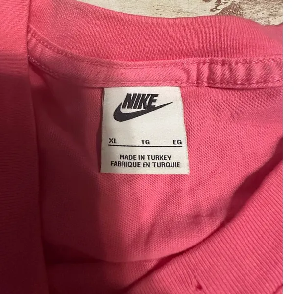 Nike Uphoria Cut and Sew Center Swoosh Short-Sleeved T-Shirt Size XL Pink Green - Image 5