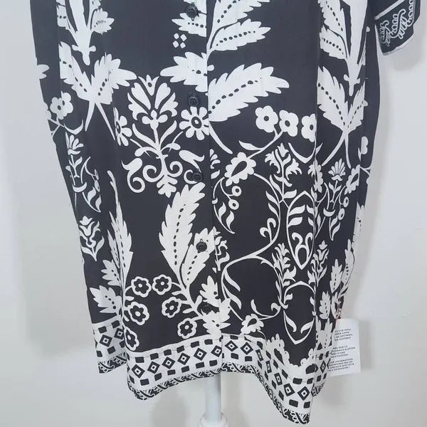 Asos Black and White Floral Print Mini Skirt Dress NWOT Size 6 Floral Mini Dress - Image 4