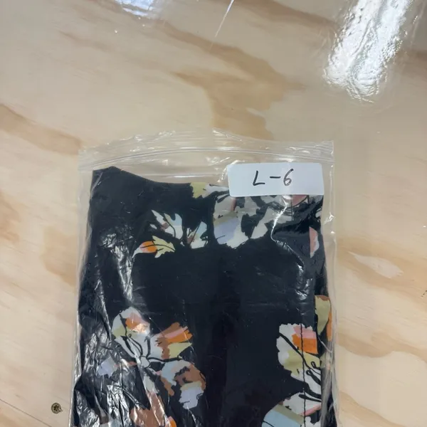 Who What Wear Floral Wide Leg Pants‎ Black Pink Orange Sz M Elastic Waist Belted - Image 12