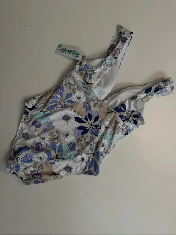Freshwater Swimsuit One Piece Floral Ruffle Plunge Lined Removable Padding - Image 4
