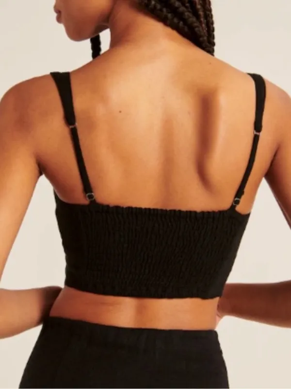 Abercrombie & Fitch Scoopneck Cropped Corset Top - Black - Size Small - Image 2