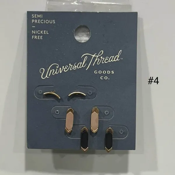 Universal Threads 3 pc. Worn Gold Earrings-#4 - Image 2