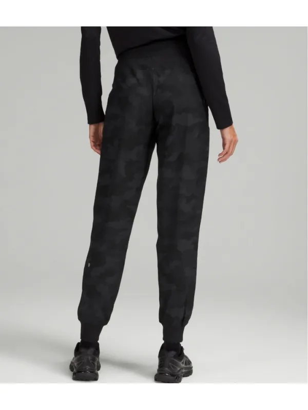 Lululemon Stretch High-Rise Joggers Black Camo Loungewear Athletic Activewear - Image 3