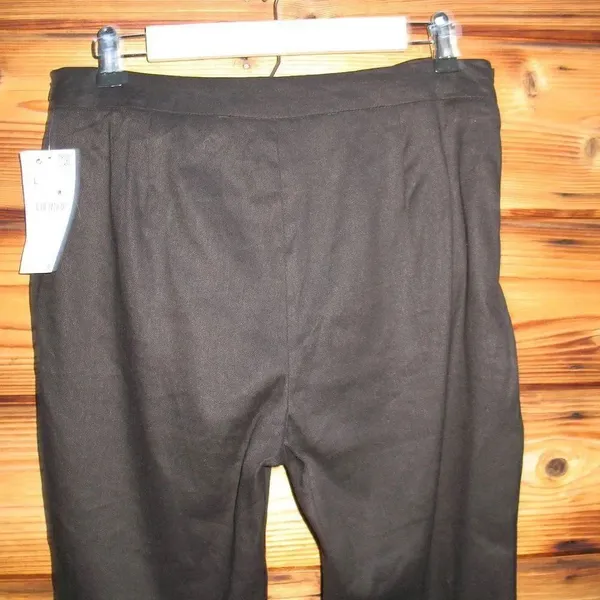 NWT Black Linen Blend Cropped High Waist Pants - Image 6