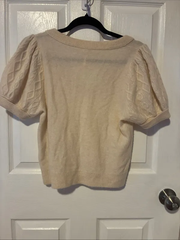 Free People Annabel Cashmere Short Sleeves Sweater M - Image 5