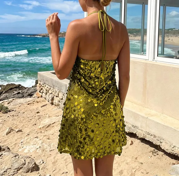 green sequin dress - Image 2