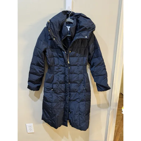 Cole Haan Signature Down Puffer Coat with Bib Size Small Blue, Retail $249 - Image 4