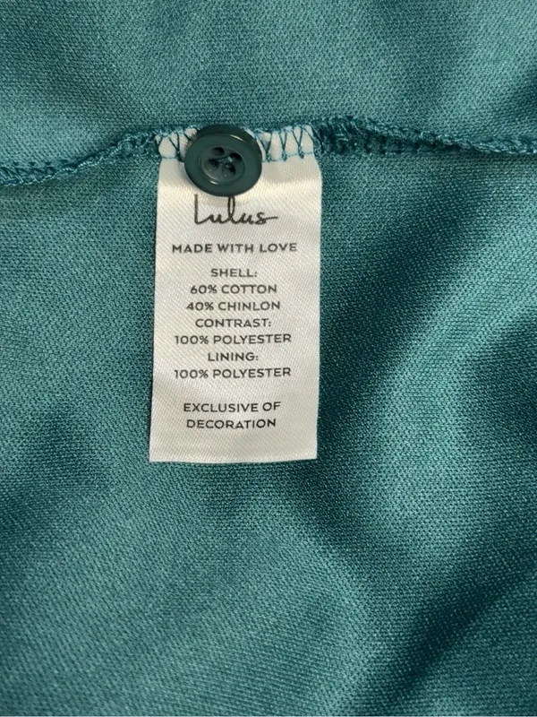 Lulus Teal Lace Fit & Flare Dress Size L Scalloped Hem - Image 7