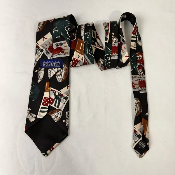Andrew Rosetti Men's Tie NFL Super Bowl Silk Necktie Football Vintage Cravat - Image 2