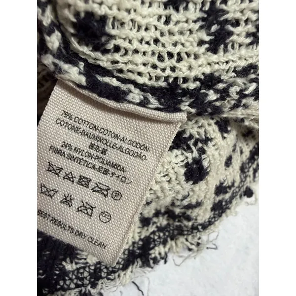 Free People Smitten Kitten Cardigan Women Small Black Mandala Boho Knit Sweater - Image 6