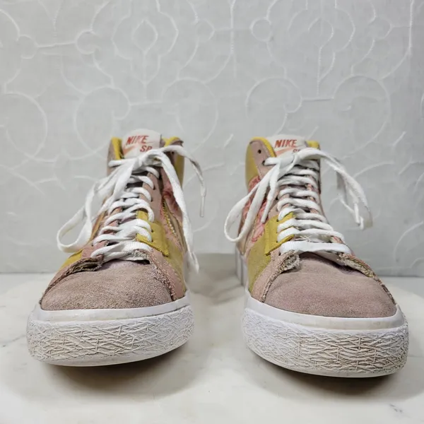 Nike Zoom Blazer Premium SB Womens 5.5 Sanded Gold Paisley Patchwork High Top - Image 3