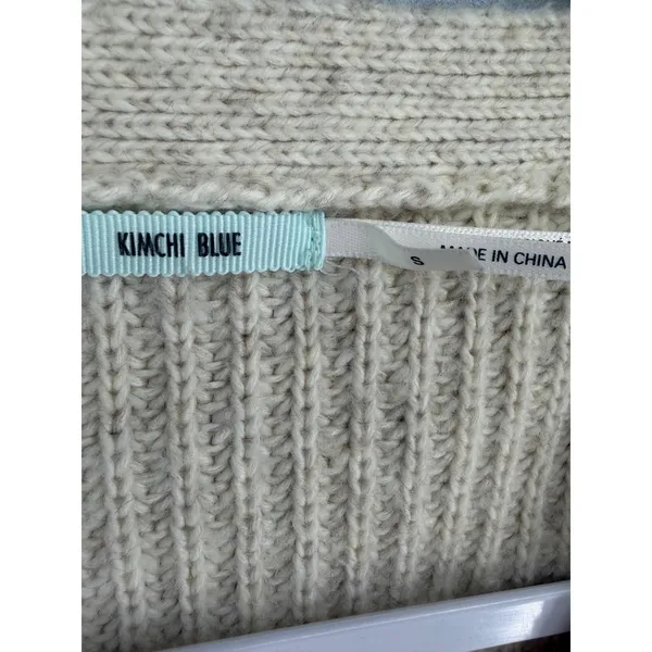 Kimchi Blue Women Cardigan Oatmeal Chunky Shaker Knit Cropped Button Front S - Image 5