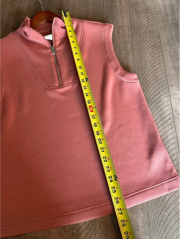 NWOT Varley DoubleSoft Magnolia 2.0 Half-Zip Tank in Canyon Rose Women’s Medium - Image 13