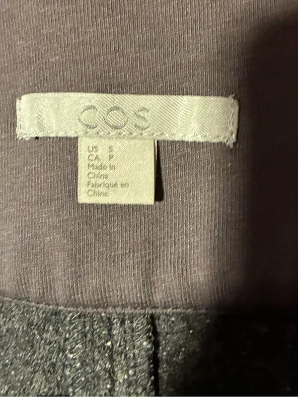 COS Charcoal Grey Wide-Leg Trousers size small wool blend - Image 7