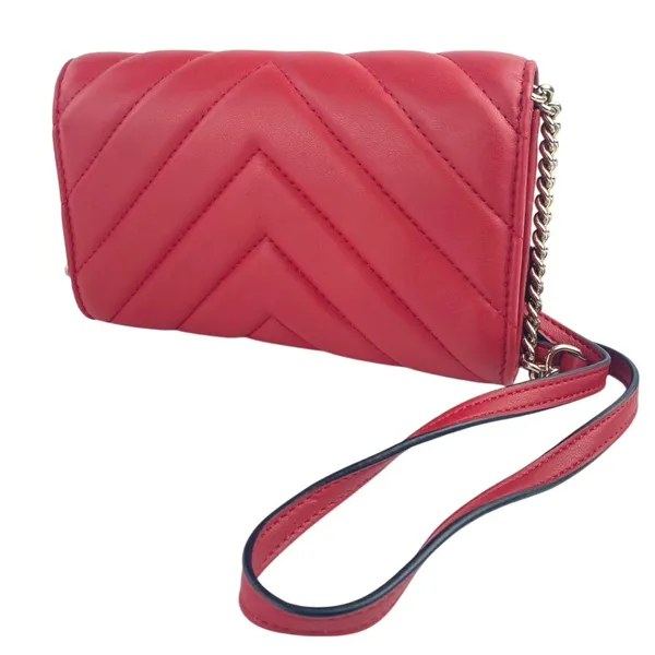 DKNY Veronica WOC Red Leather Quilted Crossbody Wallet Mini Purse Crossbody OS - Image 2